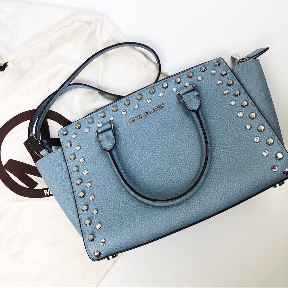 Michael Kors Selma Medium Jewel Blue Satchel